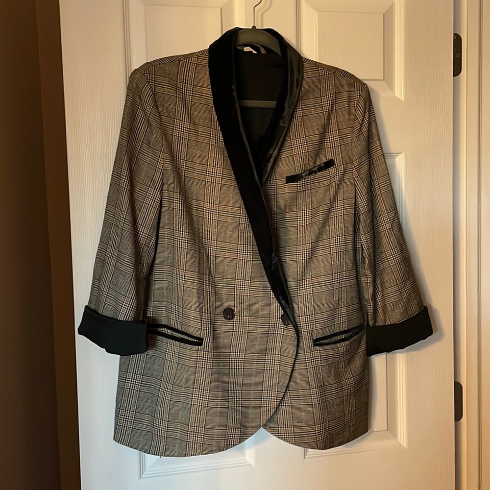 Free People Plaid Blazer